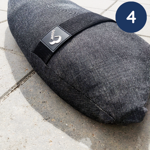 How to fill the Baser sandbags step 4: close the velco strap